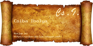 Csiba Ibolya névjegykártya